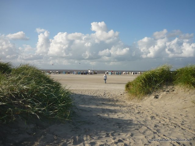 norddeich Badestrand mit Strandkrben